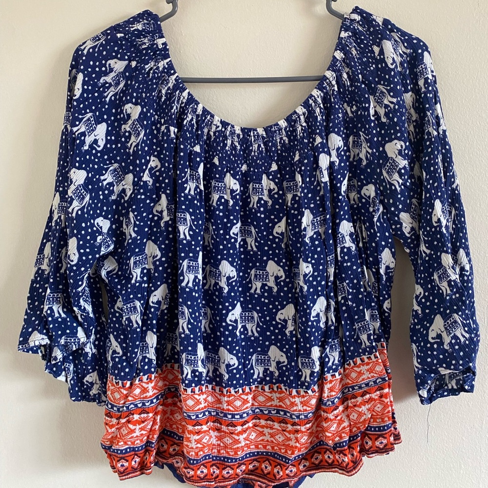 Fun elephant print blouse